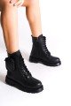 GINA Bağcıklı Fermuarlı Ortopedik Taban Çantalı Kadın Bot CST - Siyah GINA Bağcıklı Fermuarlı Ortopedik Taban Çantalı Kadın Bot CST - Siyah