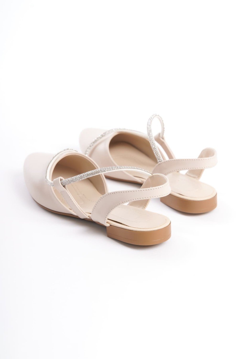 HANNAH Lastikli Ortopedik Rahat Taban Taş Detaylı Kadın Babet Ayakkabı CKT - Krem HANNAH Lastikli Ortopedik Rahat Taban Taş Detaylı Kadın Babet Ayakkabı CKT - Krem