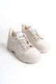 JANE Bağcıklı Ortopedik Taban Kadın Sneaker Spor Ayakkabı  CKT - Krem