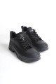 JANE Bağcıklı Ortopedik Taban Kadın Sneaker Spor Ayakkabı  CST - Siyah