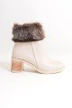 JULIA Fermuarlı Ortopedik Taban Tüylü Topuklu Kadın Bot CKT - Krem JULIA Fermuarlı Ortopedik Taban Tüylü Topuklu Kadın Bot CKT - Krem