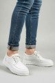 JY-T12x Arts Bağcıklı Cilt Erkek Günlük Spor Klasik Ayakkabı CBT - Beyaz