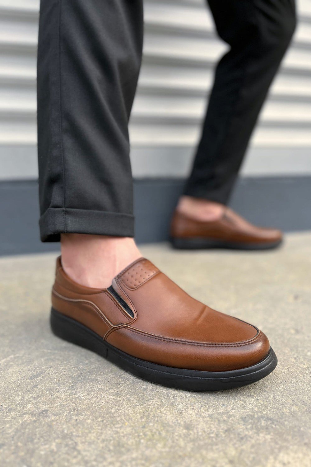 JY0410 Classique Bağcıksız Cilt Erkek Günlük Klasik Ayakkabı CST - Kahverengi JY0410 Classique Bağcıksız Cilt Erkek Günlük Klasik Ayakkabı CST - Kahverengi