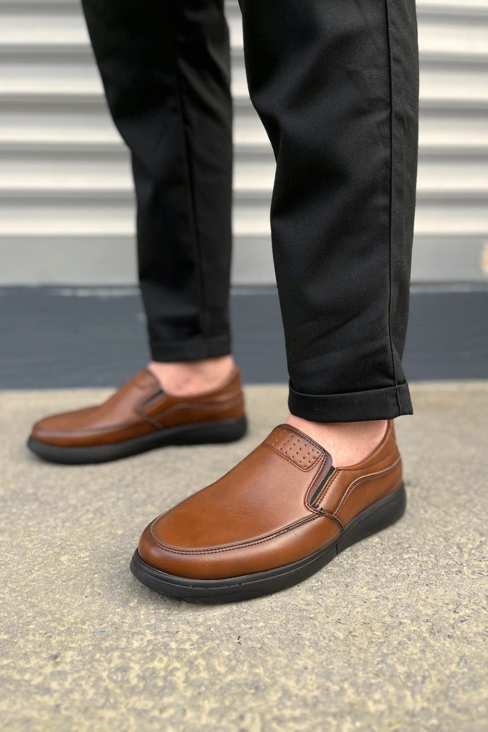 JY0410 Classique Bağcıksız Cilt Erkek Günlük Klasik Ayakkabı CST - Kahverengi JY0410 Classique Bağcıksız Cilt Erkek Günlük Klasik Ayakkabı CST - Kahverengi