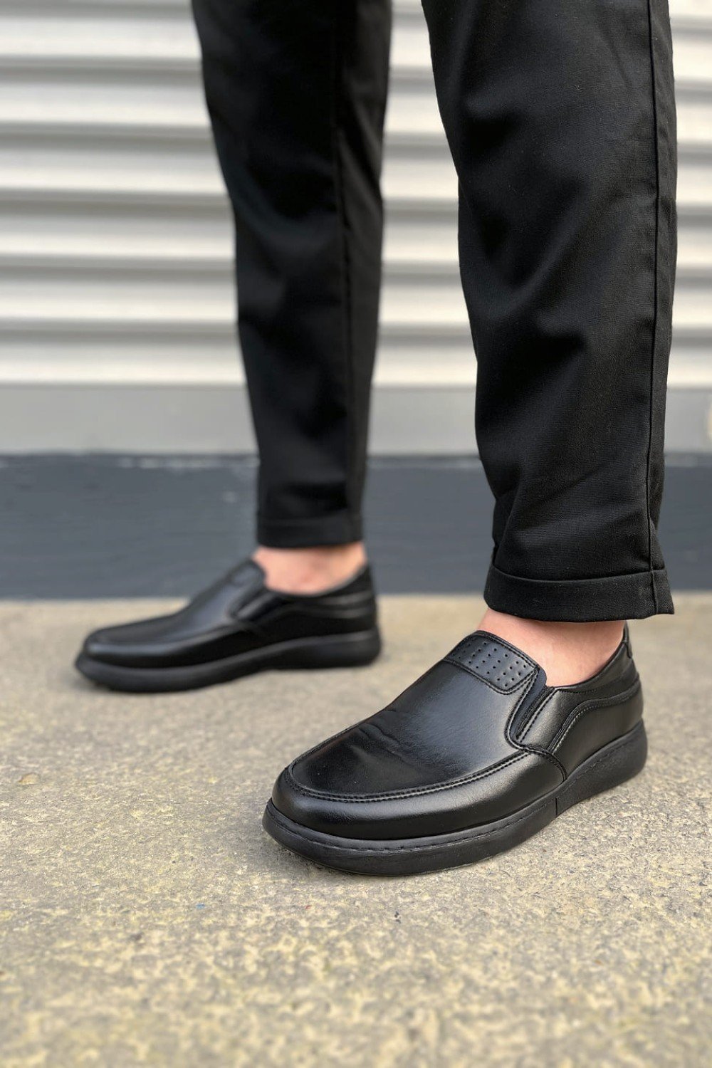 JY0410 Classique Bağcıksız Cilt Erkek Günlük Klasik Ayakkabı CST - Siyah