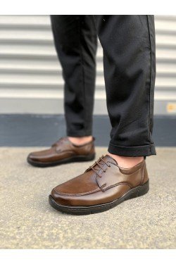 JY0510 Clasica Bağcıklı Cilt Erkek Günlük Klasik Ayakkabı CST - Kahverengi