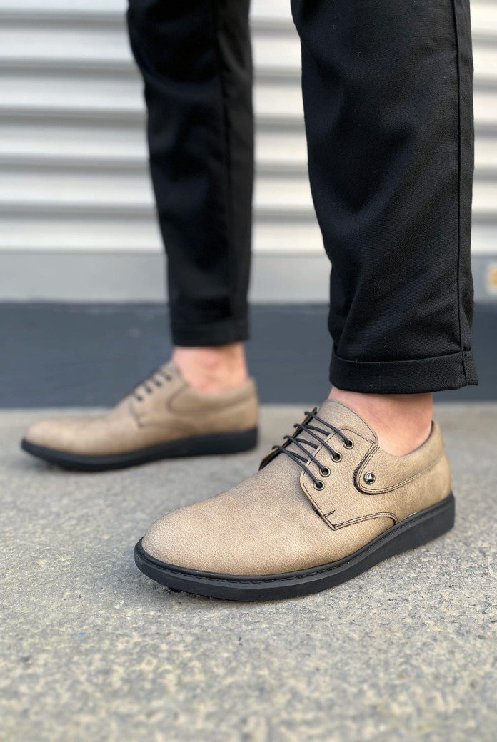 JY0610 Clasico Bağcıklı Cilt Erkek Günlük Klasik Ayakkabı CST - Gri