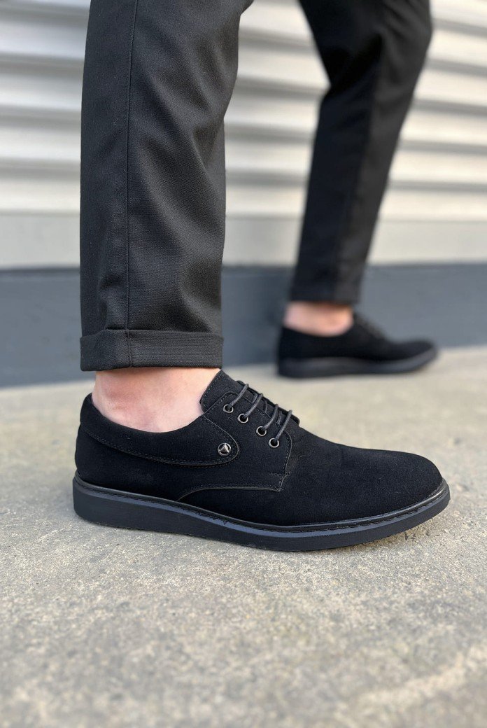 JY0610 Clasico Bağcıklı Süet Erkek Günlük Klasik Ayakkabı SST - Siyah