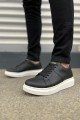 JY151 Boost Bağcıklı Cilt Erkek Günlük Sneaker Ayakkabı CBT - Siyah