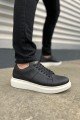 JY151 Boost Bağcıklı Cilt Erkek Günlük Sneaker Ayakkabı CBT - Siyah