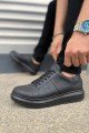 JY151 Boost Bağcıklı Cilt Erkek Günlük Sneaker Ayakkabı CST - Siyah JY151 Boost Bağcıklı Cilt Erkek Günlük Sneaker Ayakkabı CST - Siyah
