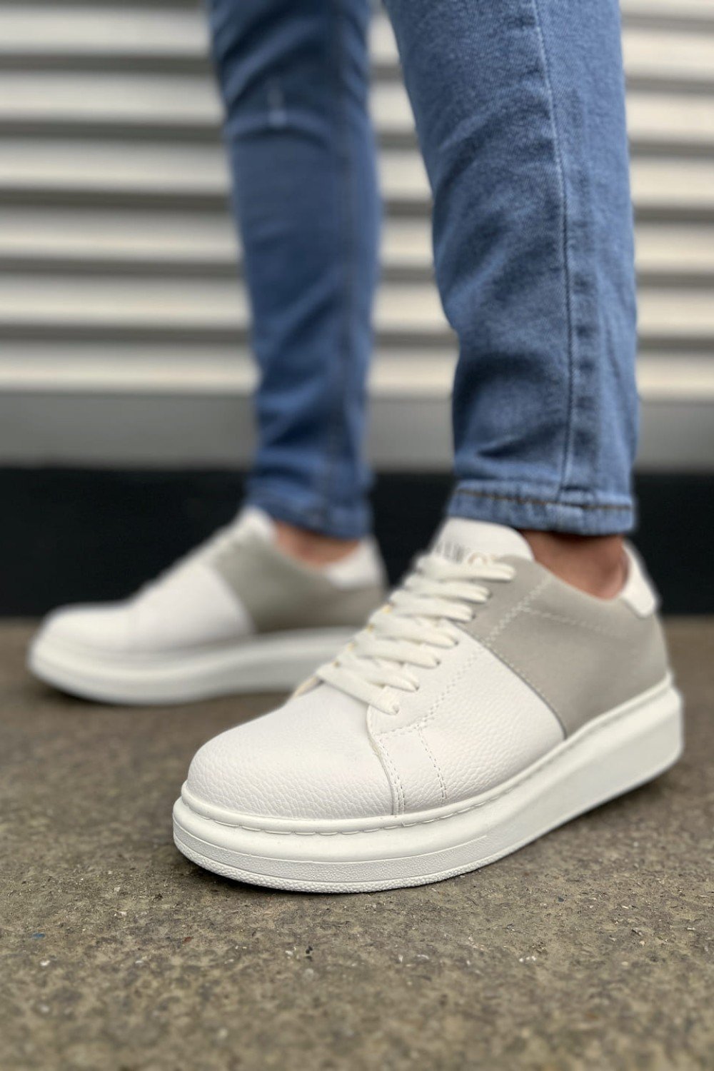 JY151 Boost Bağcıklı Cilt Süet Erkek Günlük Sneaker Ayakkabı CSBT - Beyaz/Gri JY151 Boost Bağcıklı Cilt Süet Erkek Günlük Sneaker Ayakkabı CSBT - Beyaz/Gri