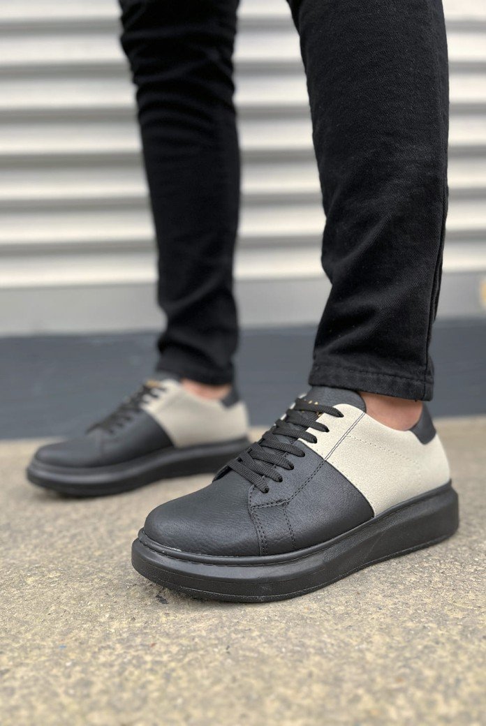 JY151 Boost Bağcıklı Cilt Süet Erkek Günlük Sneaker Ayakkabı CSST - Siyah/Gri