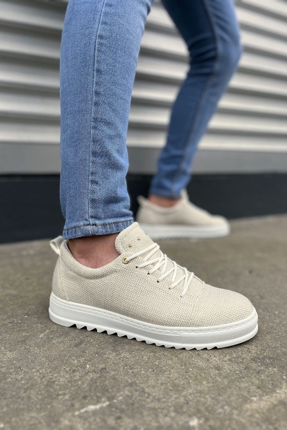 JY152 Cool Bağcıklı Keten Erkek Günlük Spor Klasik Ayakkabı KBT - Beyaz JY152 Cool Bağcıklı Keten Erkek Günlük Spor Klasik Ayakkabı KBT - Beyaz