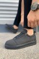 JY152 Cool Bağcıklı Keten Erkek Günlük Spor Klasik Ayakkabı KST - Siyah