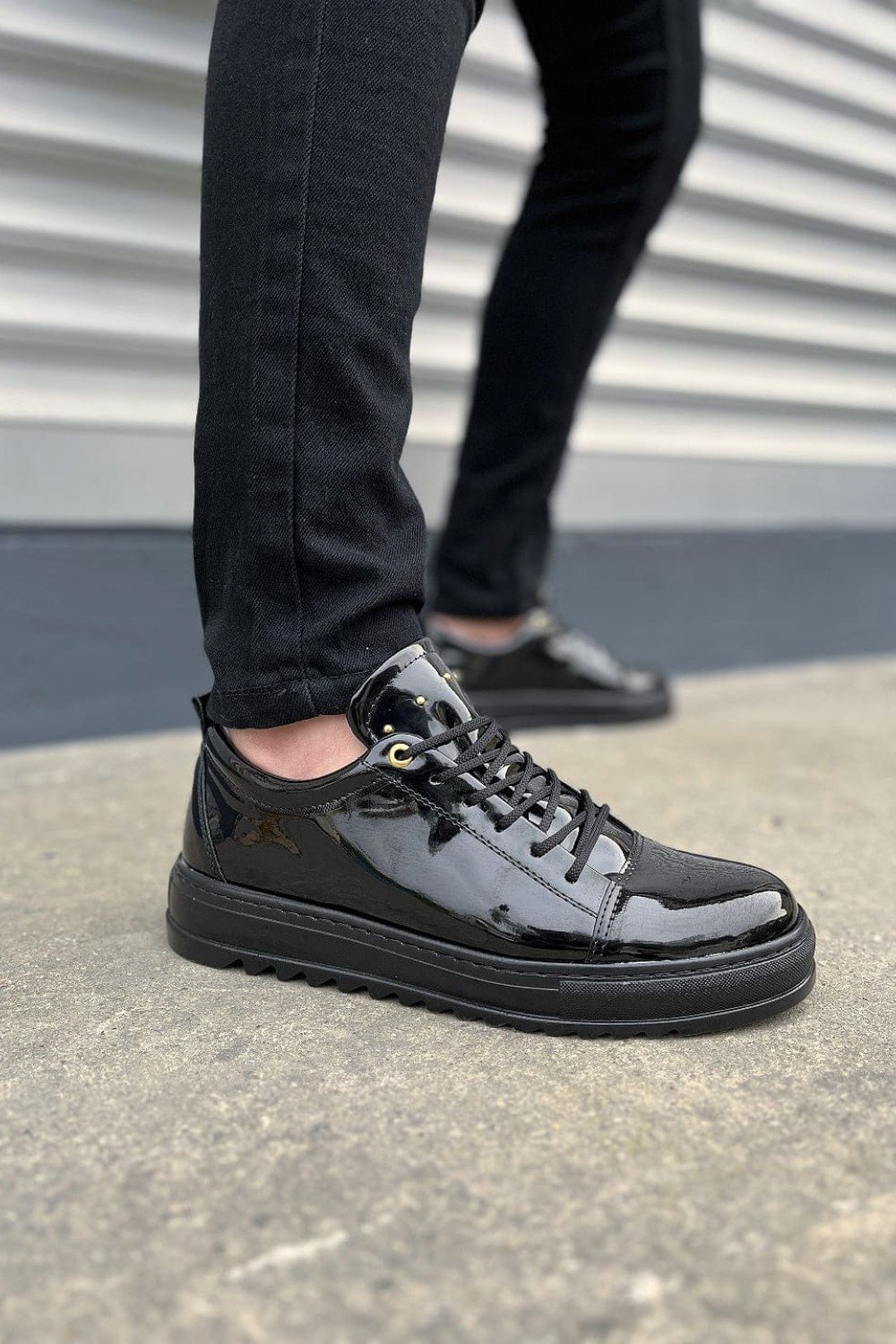 JY152 Cool Bağcıklı Rugan Erkek Günlük Spor Klasik Ayakkabı RST - Siyah JY152 Cool Bağcıklı Rugan Erkek Günlük Spor Klasik Ayakkabı RST - Siyah