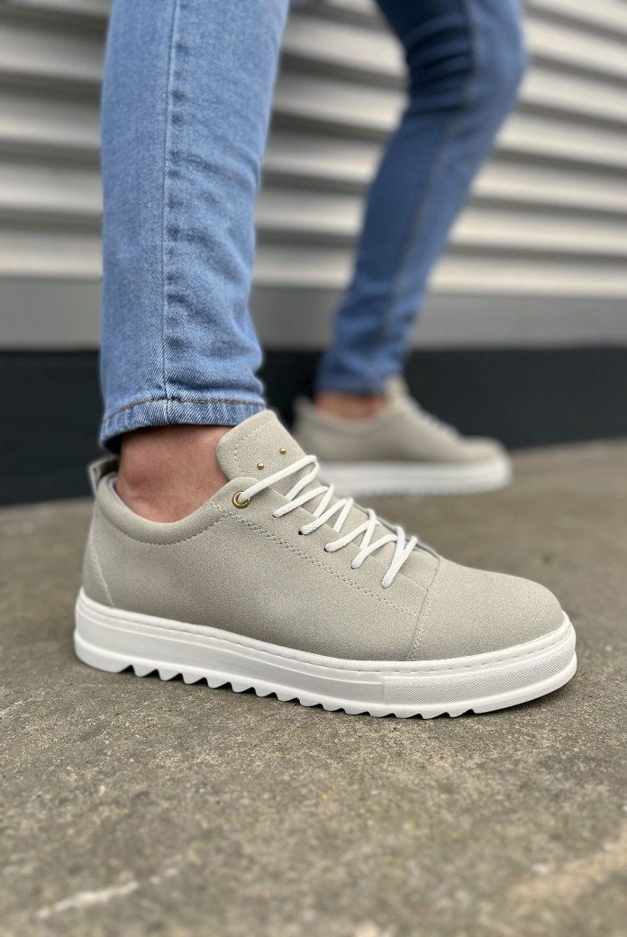 JY152 Cool Bağcıklı Süet Erkek Günlük Spor Klasik Ayakkabı SBT - Gri