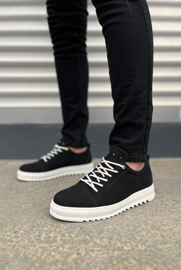 JY152 Cool Bağcıklı Süet Erkek Günlük Spor Klasik Ayakkabı SBT - Siyah