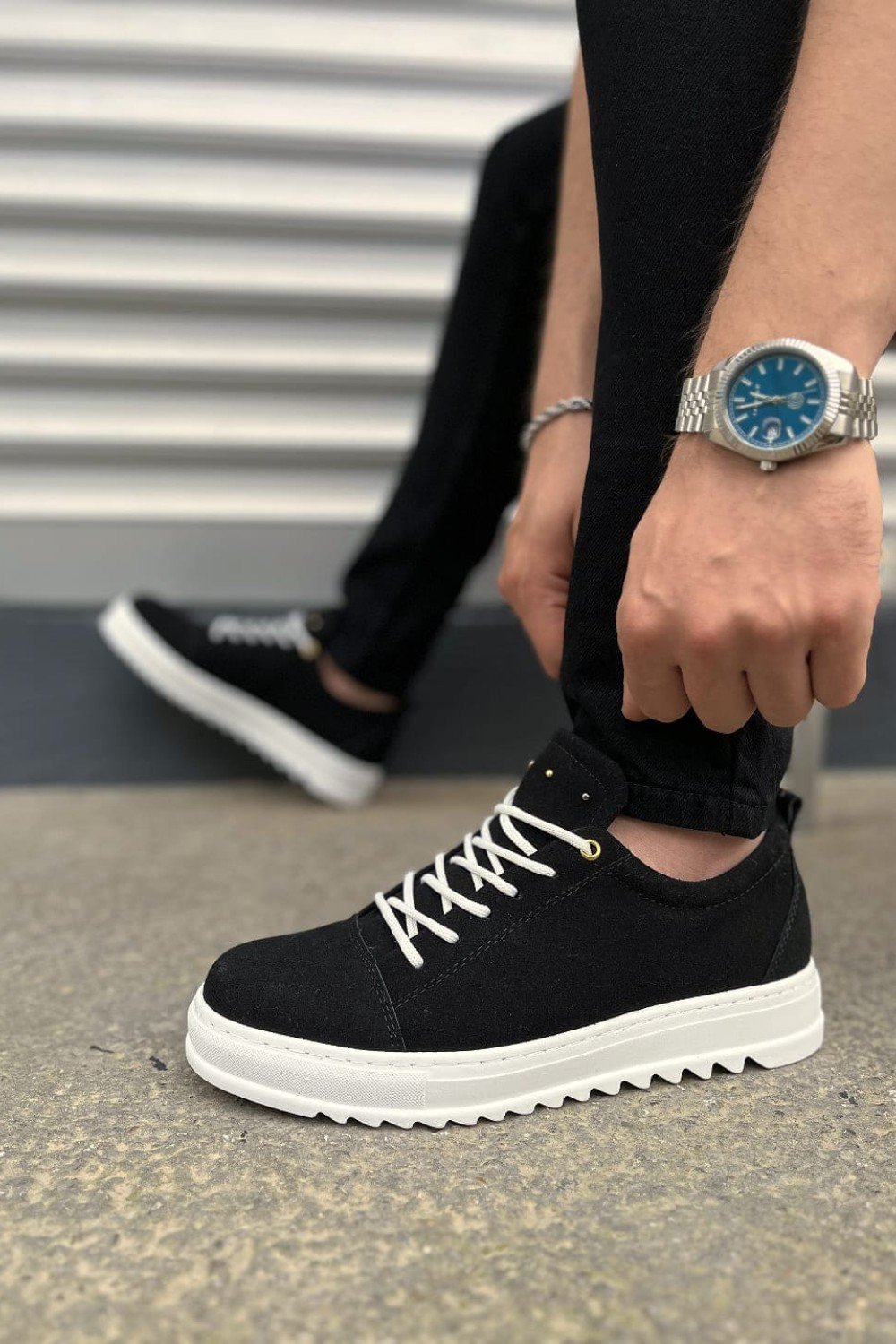 JY152 Cool Bağcıklı Süet Erkek Günlük Spor Klasik Ayakkabı SBT - Siyah