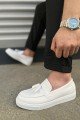JY153 Bloom Bağcıksız Püsküllü Cilt Erkek Günlük Spor Klasik Ayakkabı CBT - Beyaz JY153 Bloom Bağcıksız Püsküllü Cilt Erkek Günlük Spor Klasik Ayakkabı CBT - Beyaz