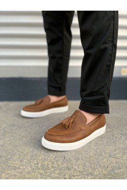 JY153 Bloom Bağcıksız Püsküllü Cilt Erkek Günlük Spor Klasik Ayakkabı CBT - Taba JY153 Bloom Bağcıksız Püsküllü Cilt Erkek Günlük Spor Klasik Ayakkabı CBT - Taba