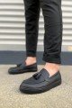 JY153 Bloom Bağcıksız Püsküllü Cilt Erkek Günlük Spor Klasik Ayakkabı CST - Siyah