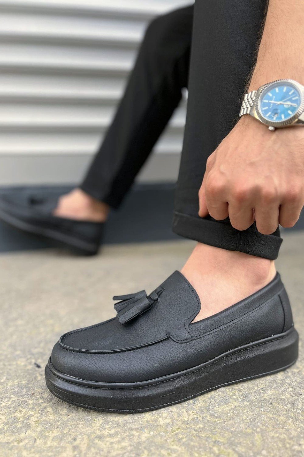 JY154 Blaze Bağcıksız Püsküllü Cilt Erkek Günlük Spor Klasik Ayakkabı CST - Siyah JY154 Blaze Bağcıksız Püsküllü Cilt Erkek Günlük Spor Klasik Ayakkabı CST - Siyah