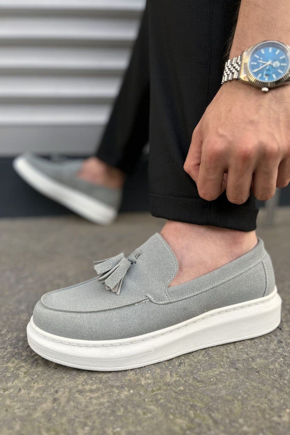 JY154 Blaze Bağcıksız Püsküllü Süet Erkek Günlük Spor Klasik Ayakkabı SBT - Gri JY154 Blaze Bağcıksız Püsküllü Süet Erkek Günlük Spor Klasik Ayakkabı SBT - Gri