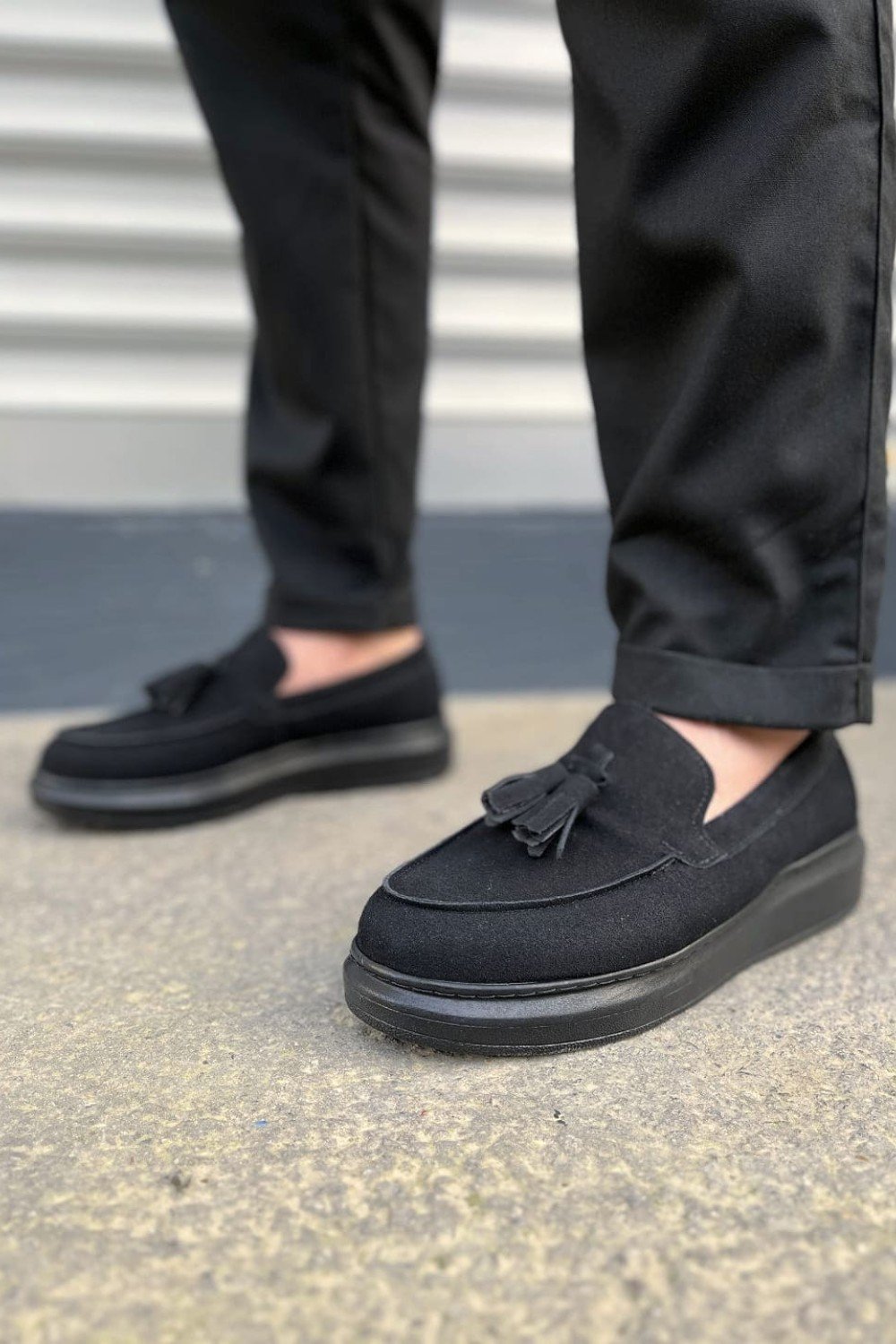 JY154 Blaze Bağcıksız Püsküllü Süet Erkek Günlük Spor Klasik Ayakkabı SST - Siyah JY154 Blaze Bağcıksız Püsküllü Süet Erkek Günlük Spor Klasik Ayakkabı SST - Siyah