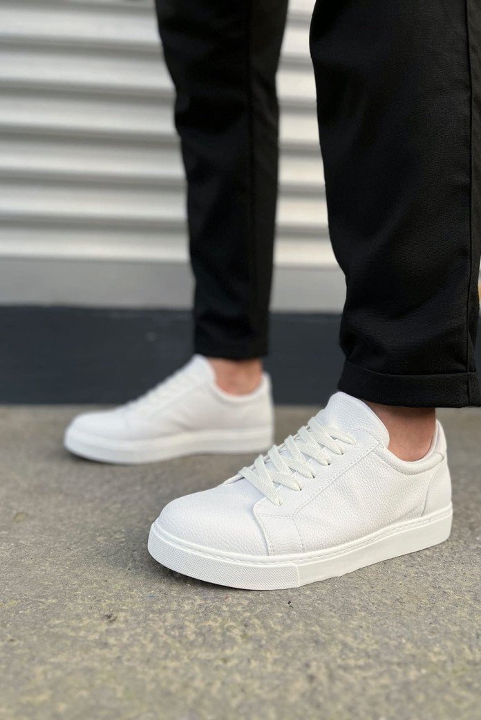 JY165 Elite Bağcıklı Cilt Erkek Günlük Sneaker Ayakkabı CBT - Beyaz