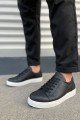 JY165 Elite Bağcıklı Cilt Erkek Günlük Sneaker Ayakkabı CBT - Siyah