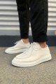 JY170 Tornado Bağcıklı Cilt Erkek Günlük Spor Klasik Ayakkabı CBT - Beyaz