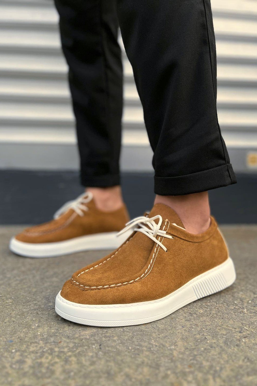 JY170 Tornado Bağcıklı Süet Erkek Günlük Spor Klasik Ayakkabı SBT - Taba