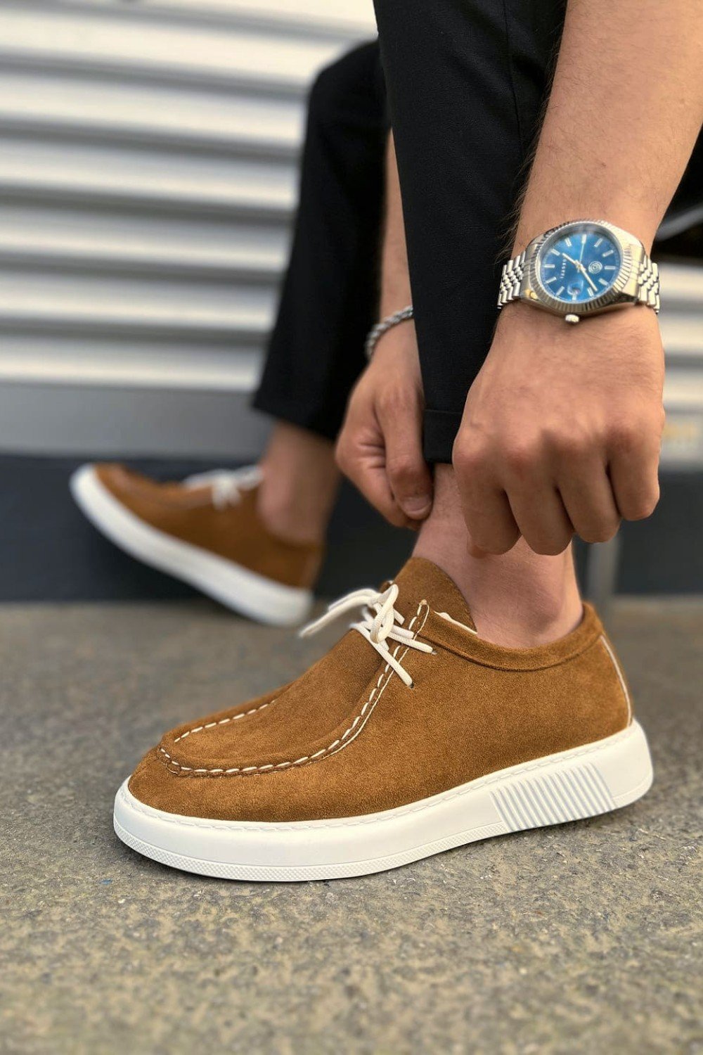 JY170 Tornado Bağcıklı Süet Erkek Günlük Spor Klasik Ayakkabı SBT - Taba