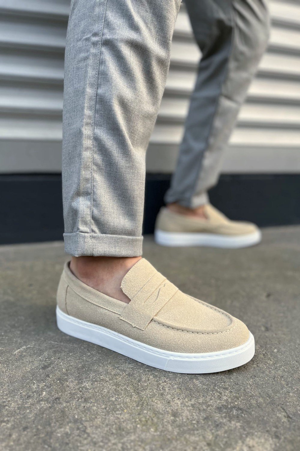 JY180 Estilo X Bağcıksız Süet Erkek Günlük Spor Klasik Ayakkabı SBT - Krem JY180 Estilo X Bağcıksız Süet Erkek Günlük Spor Klasik Ayakkabı SBT - Krem