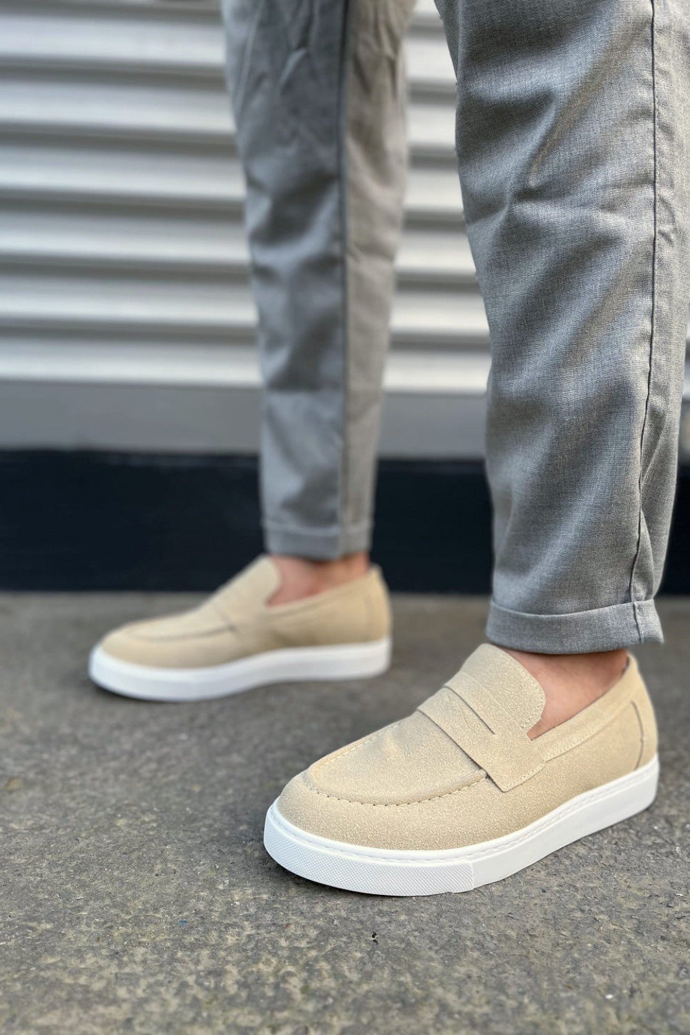 JY180 Estilo X Bağcıksız Süet Erkek Günlük Spor Klasik Ayakkabı SBT - Krem JY180 Estilo X Bağcıksız Süet Erkek Günlük Spor Klasik Ayakkabı SBT - Krem