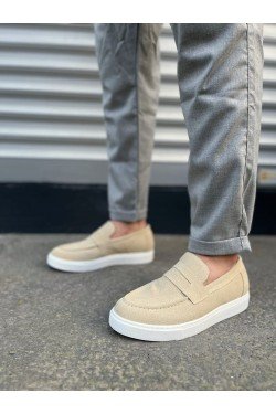 JY180 Estilo X Bağcıksız Süet Erkek Günlük Spor Klasik Ayakkabı SBT - Krem JY180 Estilo X Bağcıksız Süet Erkek Günlük Spor Klasik Ayakkabı SBT - Krem