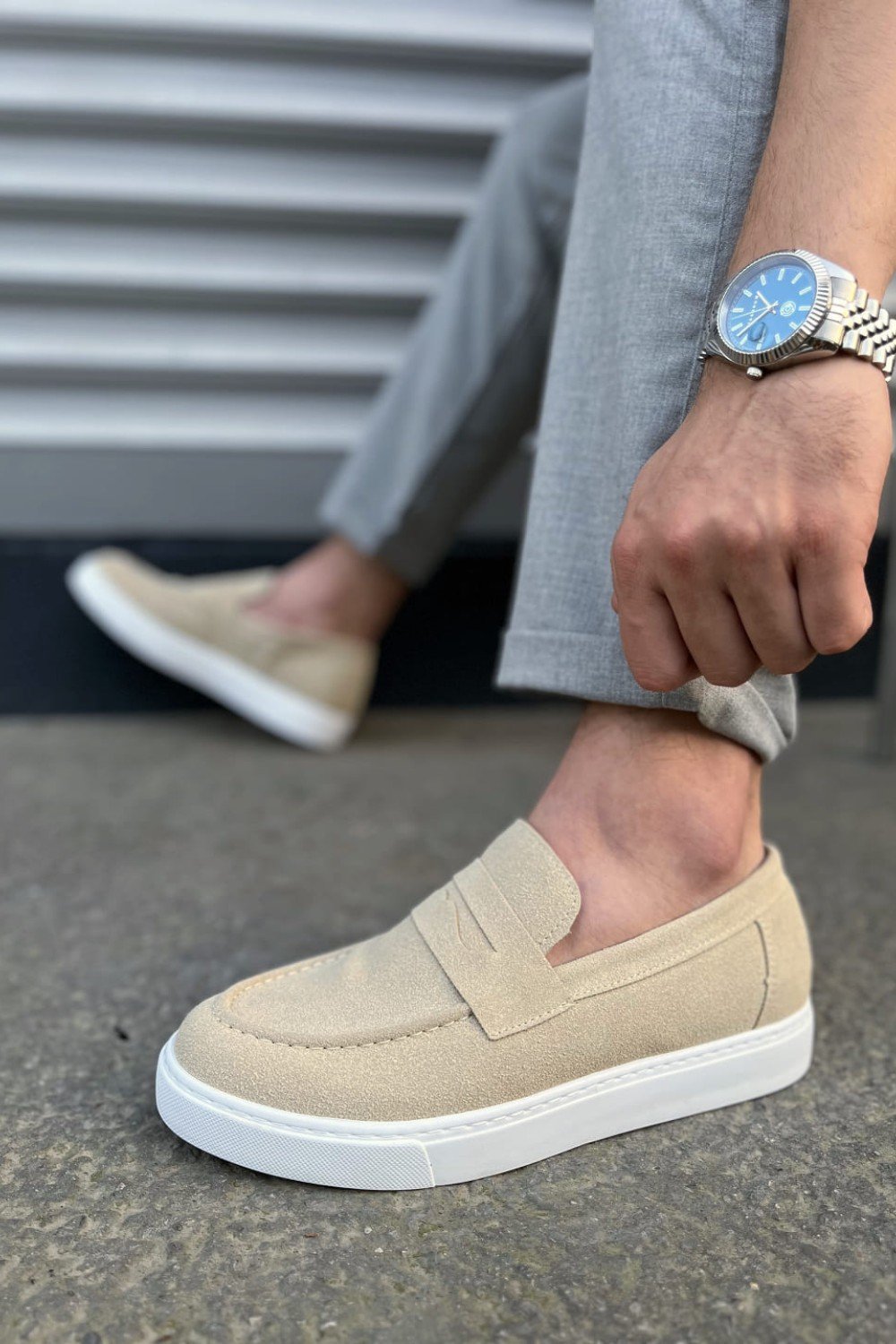 JY180 Estilo X Bağcıksız Süet Erkek Günlük Spor Klasik Ayakkabı SBT - Krem JY180 Estilo X Bağcıksız Süet Erkek Günlük Spor Klasik Ayakkabı SBT - Krem