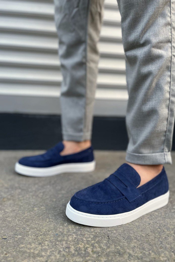 JY180 Estilo X Bağcıksız Süet Erkek Günlük Spor Klasik Ayakkabı SBT - Lacivert