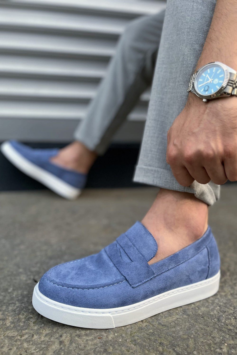 JY180 Estilo X Bağcıksız Süet Erkek Günlük Spor Klasik Ayakkabı SBT - Mavi JY180 Estilo X Bağcıksız Süet Erkek Günlük Spor Klasik Ayakkabı SBT - Mavi