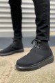 JY207 Oslo Bağcıklı Ortopedik Taban Süet Erkek Spor Bot SST - Siyah
