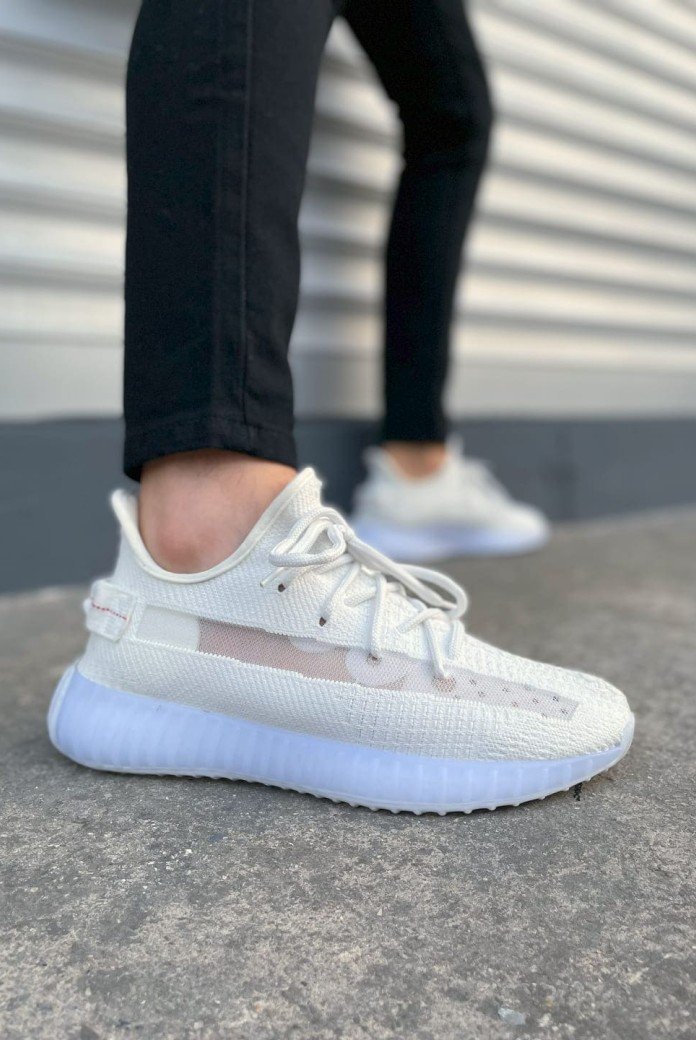 JY305 Pulse Bağcıklı Triko Kumaş Erkek Günlük Spor Ayakkabı TBT - Beyaz