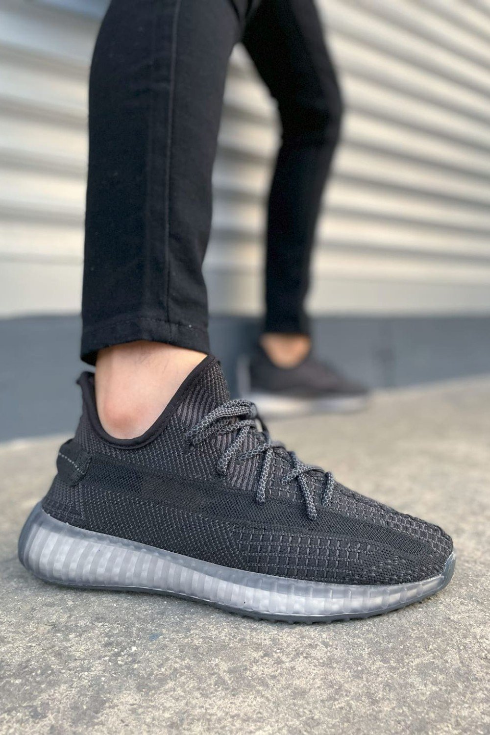 JY305 Pulse Bağcıklı Triko Kumaş Erkek Günlük Spor Ayakkabı TBT - Siyah