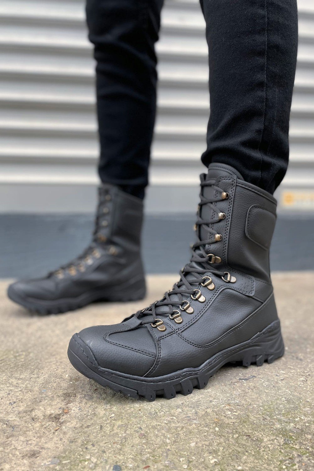 JY999 Strike Bağcıklı Ortopedik Taban Günlük Cilt Erkek Askeri Postal Bot CST Siyah JY999 Strike Bağcıklı Ortopedik Taban Günlük Cilt Erkek Askeri Postal Bot CST Siyah