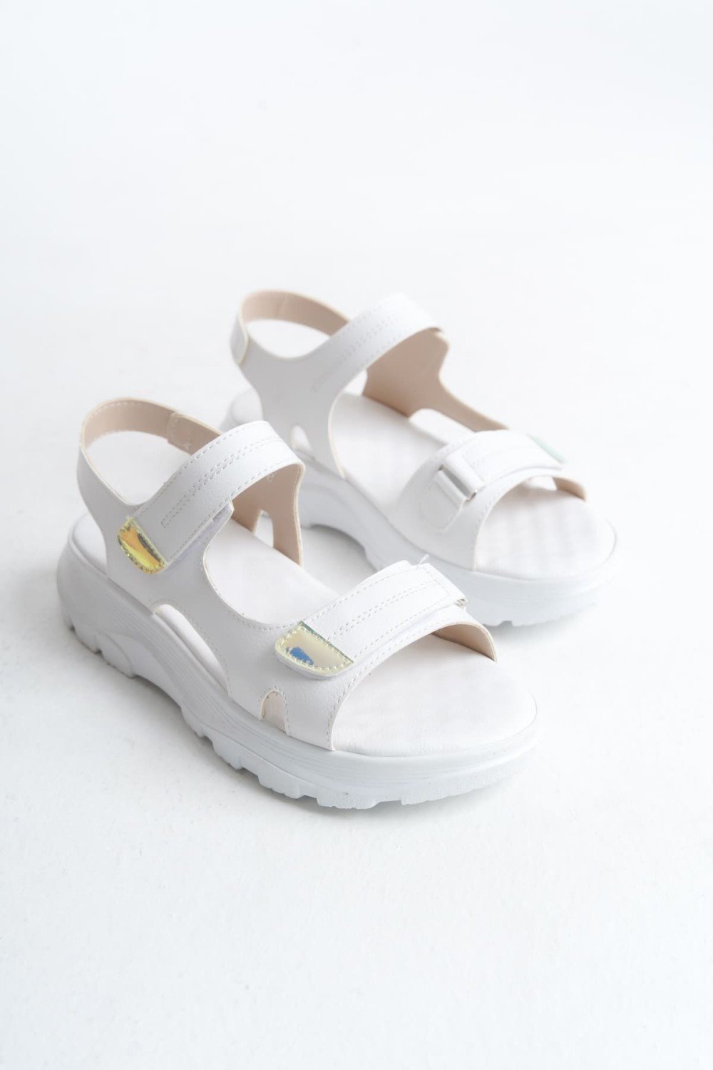 LAMIA Cırt Cırtlı Ortopedik Taban Kadın Sandalet CBT - Beyaz LAMIA Cırt Cırtlı Ortopedik Taban Kadın Sandalet CBT - Beyaz