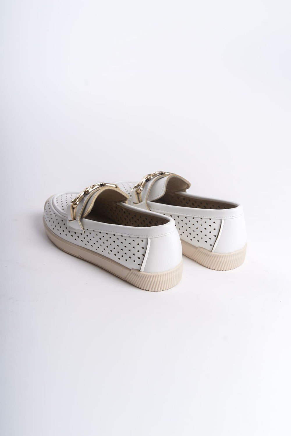 LAYLA Bağcıksız Ortopedik Rahat Taban Kalp Desenli Kadın Babet Ayakkabı CKT - Beyaz LAYLA Bağcıksız Ortopedik Rahat Taban Kalp Desenli Kadın Babet Ayakkabı CKT - Beyaz