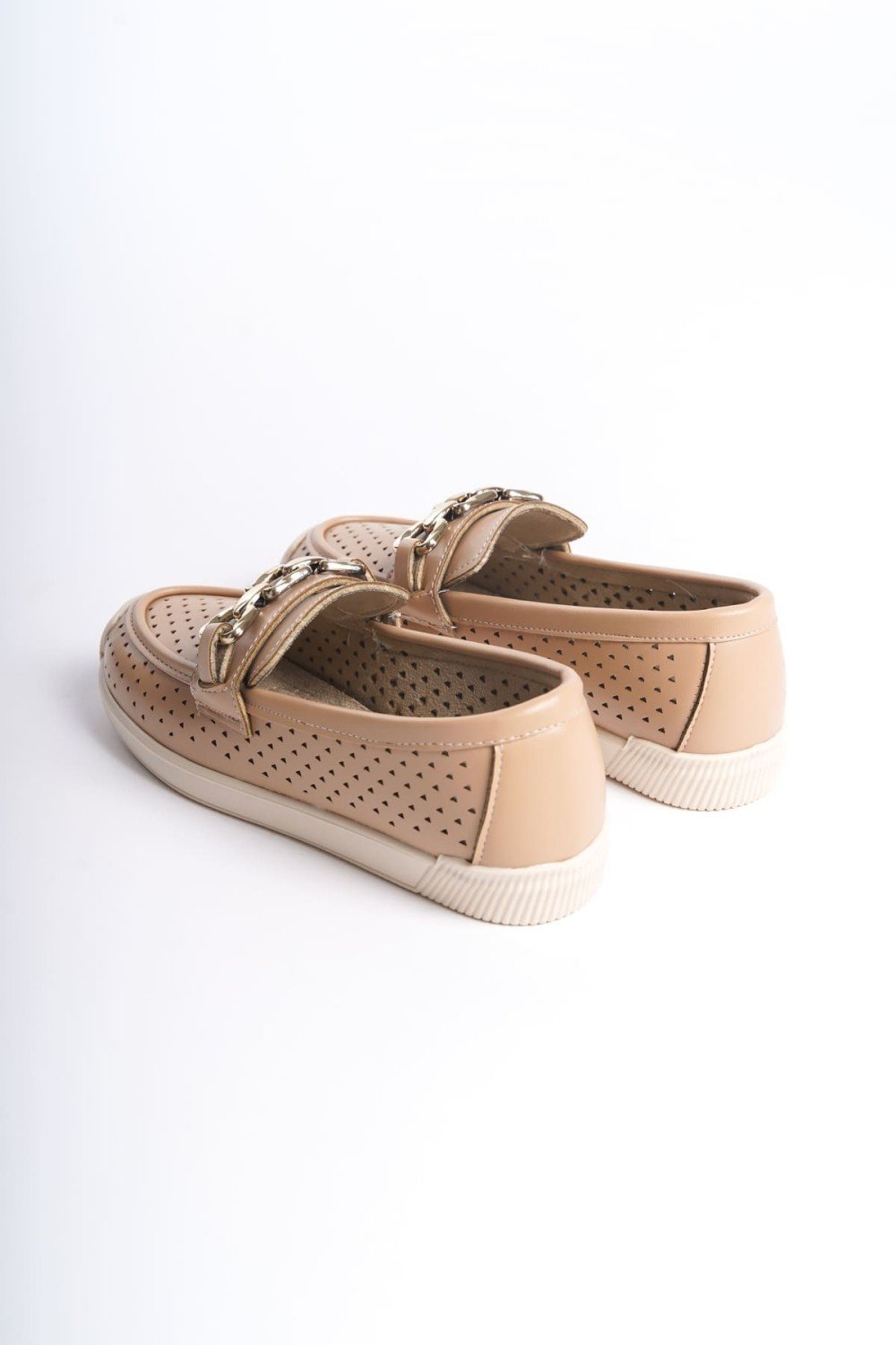 LAYLA Bağcıksız Ortopedik Rahat Taban Kalp Desenli Kadın Babet Ayakkabı CKT - Ten LAYLA Bağcıksız Ortopedik Rahat Taban Kalp Desenli Kadın Babet Ayakkabı CKT - Ten