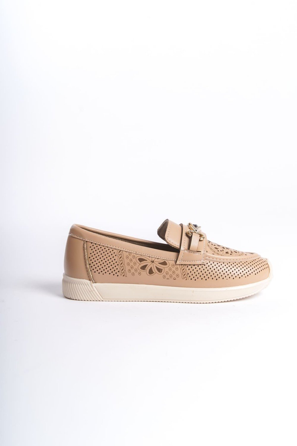 LILY Bağcıksız Ortopedik Rahat Taban Çiçek Desenli Kadın Babet Ayakkabı CKT - Ten LILY Bağcıksız Ortopedik Rahat Taban Çiçek Desenli Kadın Babet Ayakkabı CKT - Ten