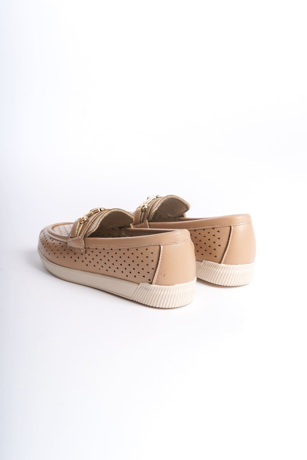 LILY Bağcıksız Ortopedik Rahat Taban Kalp Desenli Kadın Babet Ayakkabı CKT - Ten LILY Bağcıksız Ortopedik Rahat Taban Kalp Desenli Kadın Babet Ayakkabı CKT - Ten