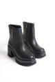LISSE Fermuarlı Ortopedik Taban Kalın Topuklu Kadın Bot CST - Siyah LISSE Fermuarlı Ortopedik Taban Kalın Topuklu Kadın Bot CST - Siyah